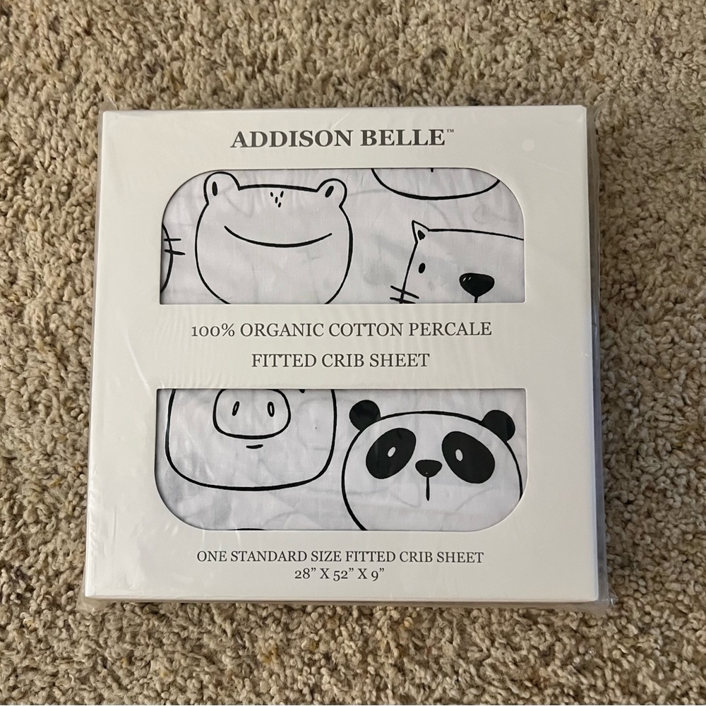 Black and White Fitted Crib Sheet